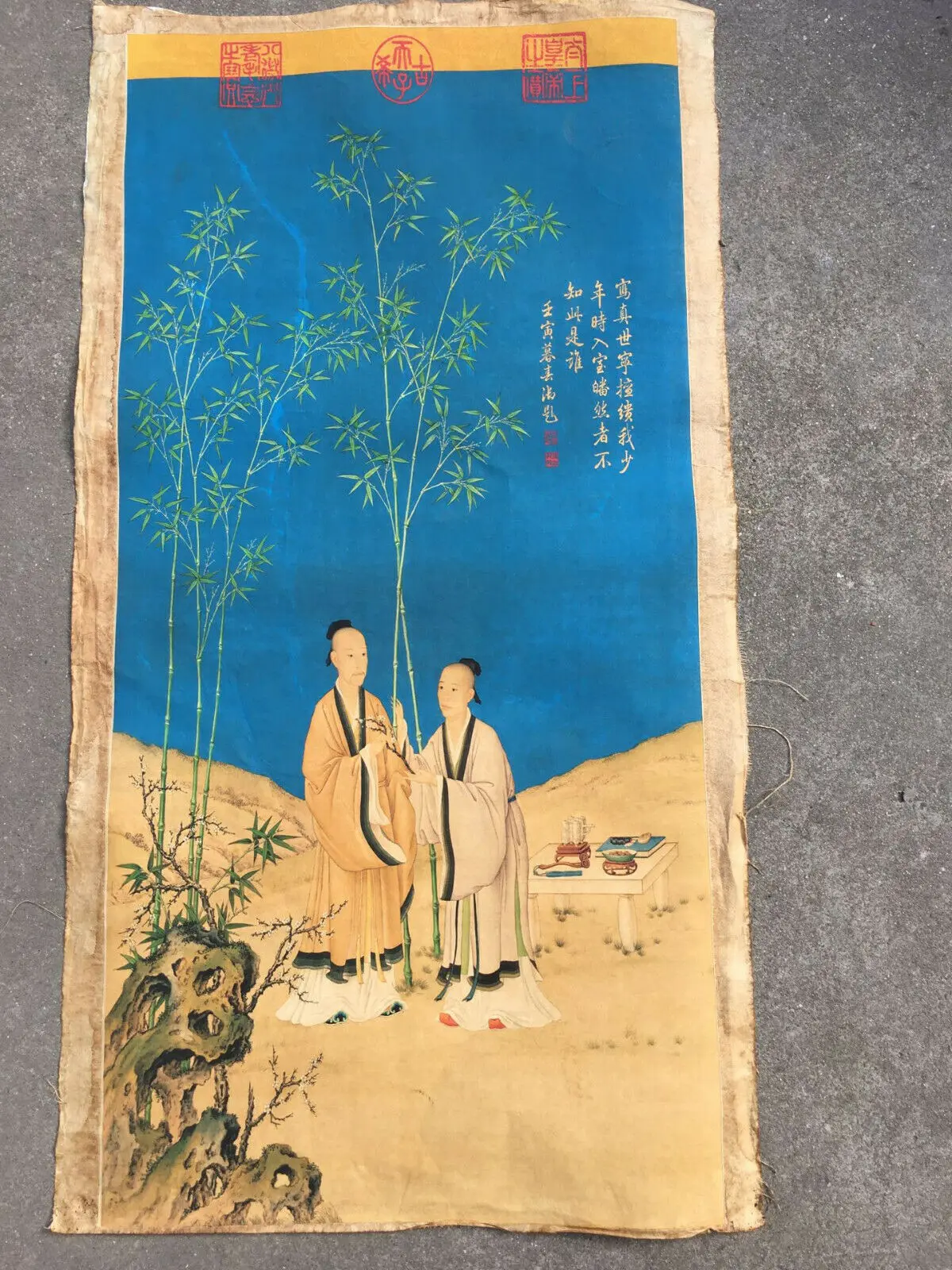 Китайский Старый Свиток Ланг ши нин - пин ань Чуньсин, Картина из рисовой бумаги