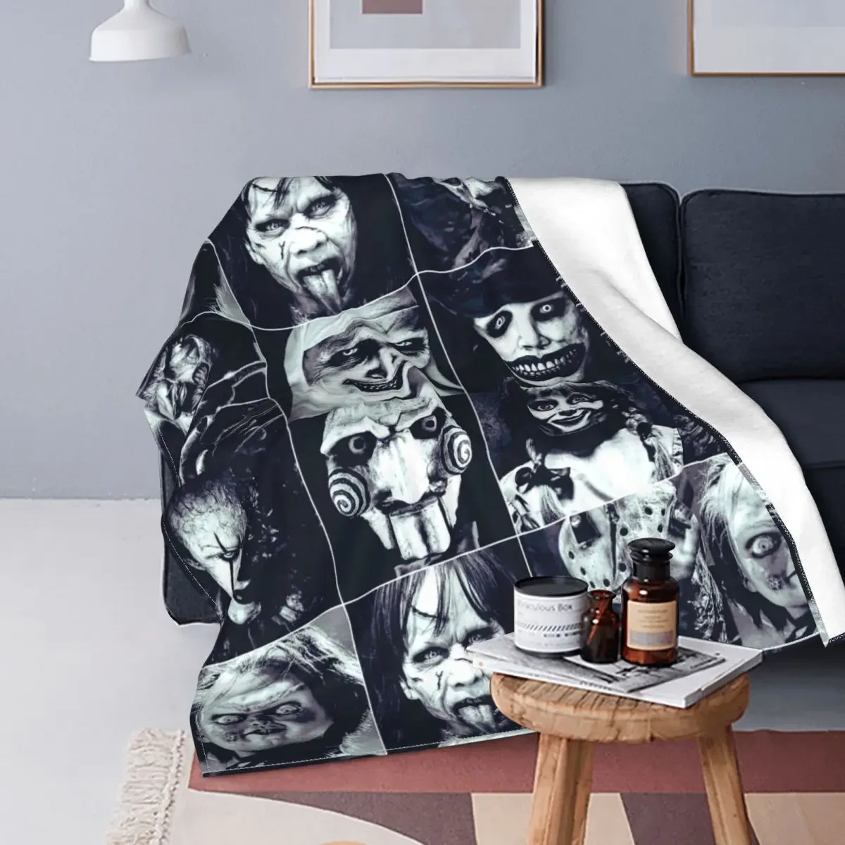 Готическое одеяло на хэллоуин из фильма ужасов Scream Team Chucky, фланелевое забавное мягкое покрывало для зимнего дома