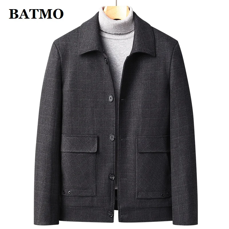 BATMO 2024, новое поступление, осенне-зимние высококачественные шерстяные куртки в клетку для мужчин, мужское пальто, большие размеры M-4XL 2123