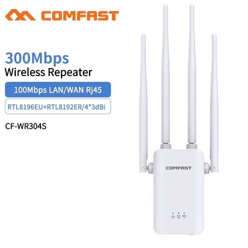 300 Мбит/с Дальнобойный Wifi Ретранслятор 2,4 ГГц Wi-Fi Расширитель сигнала 4 * 3dbi Антенна Усилитель Покрытия Wi-Fi Home Repetidor De Sinal