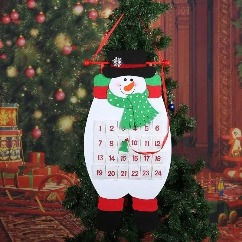 Рождественский Адвент-календарь Санта-Клаус Снеговик Лось Рождественское новогоднее рождественское украшение для домашнего офиса Украшения