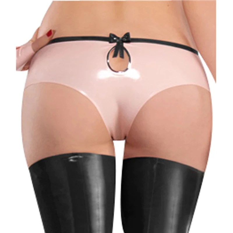 Латексная Резина Gummi Sexy Bikini Short Pants Baby Pink с Черным Сладким Нижним Бельем Customized .04mm