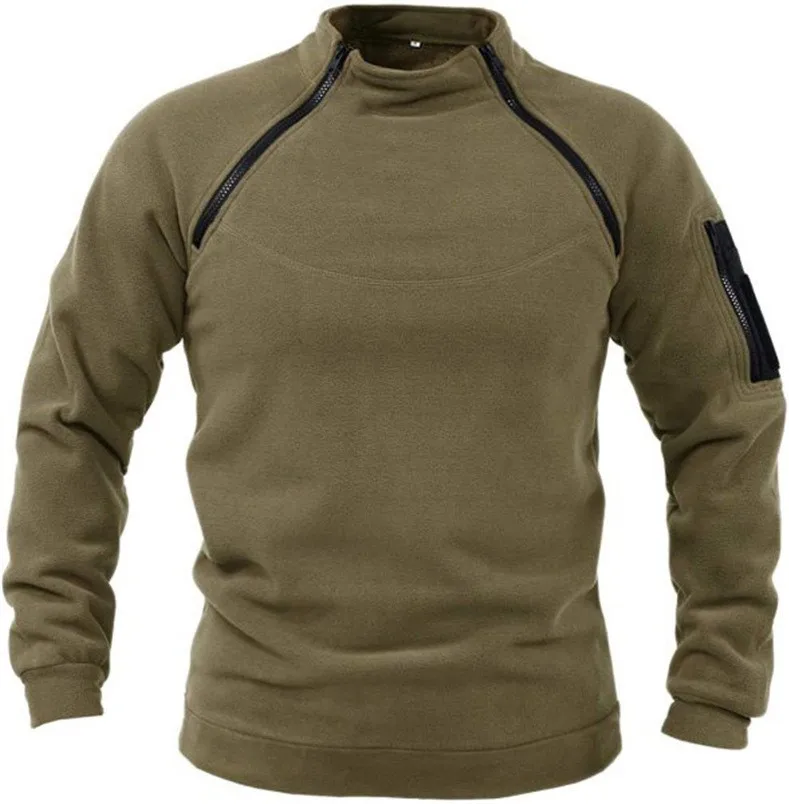 Мужская новая тактическая уличная флисовая куртка Одежда Y2K Теплый пуловер на молнии мужское ветрозащитное пальто Тепловая походная толстовка Techwear