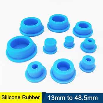 1 шт. синие колпачки из экологически чистой силиконовой резины с отверстиями 13 мм -48,5 мм, круглая уплотнительная пробка с заглушающим концом, Т-образная пробка  0