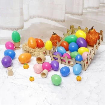 12ШТ Наполняемых пасхальных яиц Красочные Пластиковые открывающиеся яйца Пасхальное украшение DIY Craft для детской Пасхальной вечеринки Игрушки-сюрпризы в подарок  5