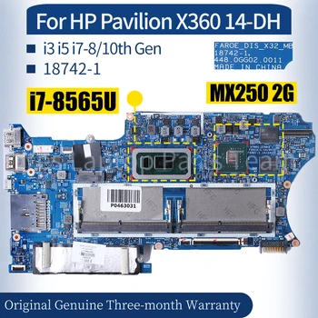 18742-1 Для HP Pavilion X360 14-DH Материнская плата Ноутбука L67770-601 L77996-001 L67771-601 i3 i5 i7-8/10-го поколения 2G Материнская плата Ноутбука  5