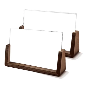 2 упаковки U-образной деревянной рамки для фотографий, прозрачной акриловой рамки для фотографий, украшения стола для офиса / спальни / гостиной  4