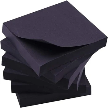 300 листов черного самоклеящегося блокнота для заметок, 6 блокнотов для заметок, оставляющих липкие заметки  10