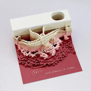 3D блокнот Great Wall Mini Architecture Блокнот для заметок Бумажный Блокнот Липкий Подарочный блок Заметки Художественная Творческая Заметка P3K7  5