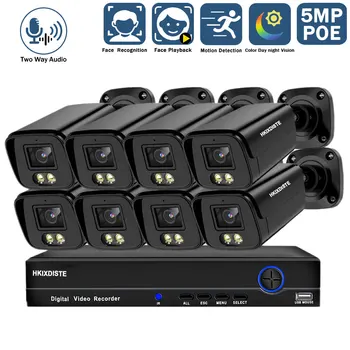 4K 8CH POE NVR Камера Охранная Система Цветного Ночного Видения 5MP CCTV IP Камера Комплект Системы Видеонаблюдения P2P Bullet IP Cam Set  10