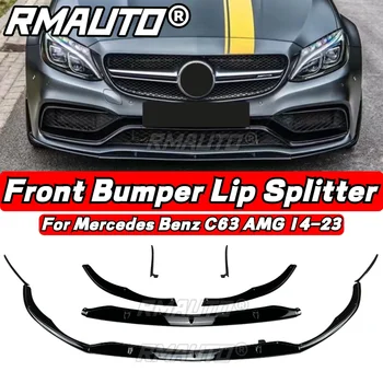 5 шт./компл. C63 Lip Автомобильный Сплиттер переднего бампера, диффузор, Спойлер для Mercedes Benz C63 AMG 2014-2023 Автомобильные Аксессуары  5