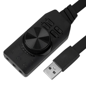 7,1-Канальный Аудиоинтерфейс 3,5 Мм Звуковая карта USB2.0 Микрофон Гарнитура Звуковая карта Компьютерной игры  10