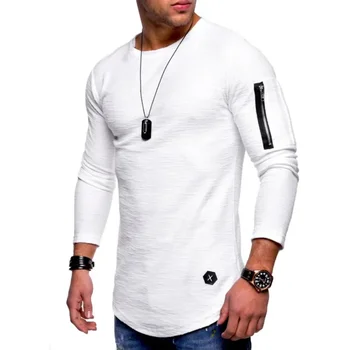 A3152 новая футболка мужская весенне-летняя футболка топ мужская хлопковая футболка с длинными рукавами для бодибилдинга складная  3