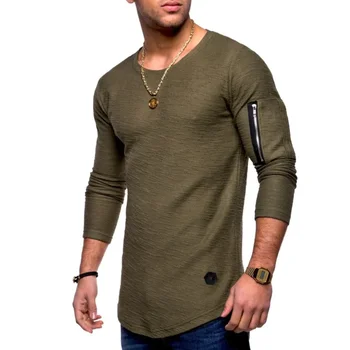 B6054 новая футболка мужская весенне-летняя футболка топ мужская хлопчатобумажная футболка с длинными рукавами для бодибилдинга складная  5