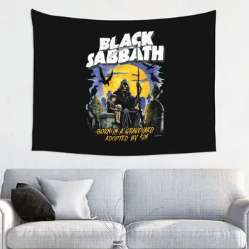 Black Sabbath Рок Гобелен Настенный Хиппи Полиэстер Гобелены Хэви-Метал Фэнтези Одеяло Комната Домашнего Декора 95x73 см  5