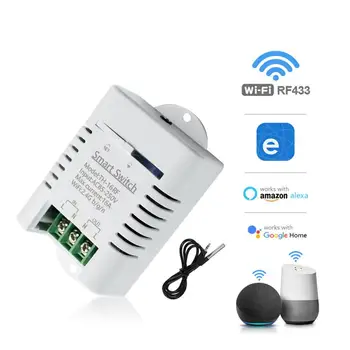 eWeLink TH16 WiFi Smart Temperature Switch Wireless 16A С Термостатом для мониторинга энергопотребления для Alexa Google Home Hot  10