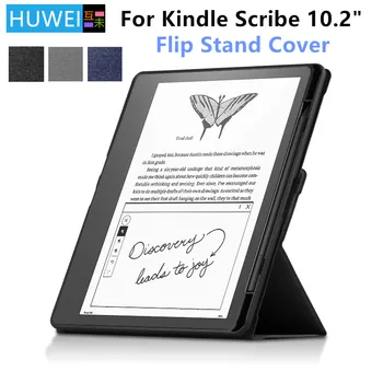 HUWEI Для Kindle Scribe 2022 Чехол 10,2-дюймовая Складная Подставка из Искусственной Кожи, Мягкая Силиконовая Задняя Крышка Для Kindle Scribe 10.2 С Держателем Карандаша  5