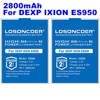 LOSONCOER ES950 Аккумуляторы для мобильных телефонов емкостью 2800 мАч для DEXP Ixion ES950 Аккумулятор большой емкости ~ В наличии  10