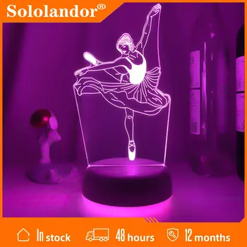 Балерина 3D Лампа Ночная Новинка Illusion Art Night Light светодиодная настольная лампа для Балерины Домашнее Освещение Декор luminaria Подарок Другу  10
