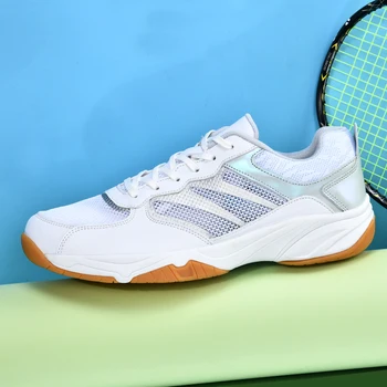 Большие размеры 36-46, мужские теннисные кроссовки, Дышащая теннисная обувь для тренировок, противоскользящие тренировочные кроссовки, Женская обувь для бадминтона с низким верхом.  10