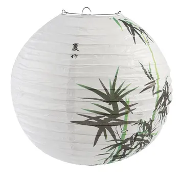 бумажный фонарь с абажуром 30 см, украшение в восточном стиле, китайский, бамбуковый  4