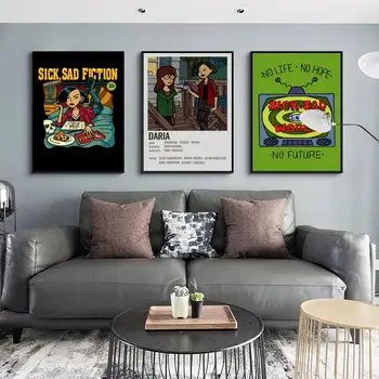 Винтажные постеры аниме D-Daria, липкий декор для домашнего бара и кафе в винтажном стиле, кавайный декор для комнаты  5