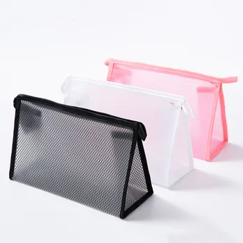 Водонепроницаемые многоцелевые сумки для хранения, женские сумки для стирки большой емкости, полупрозрачные пластиковые косметички из ПВХ  10