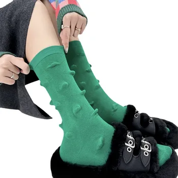 Высококачественные Модные Женские Хлопковые Носки Kawaii Sox 3D Impression Lady Casual Girl Hedgehog Middle Tube, Уличная Одежда, Прямая Поставка  10