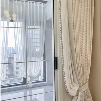 Высококачественные французские шторы итальянская высокоточная ткань для штор для гостиной и спальни  5