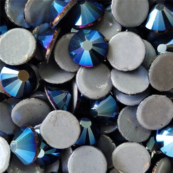 Высококачественный металлический синий Стразы Горячей фиксации Super glitter Glass Strass Iron На камнях Для Тканевой одежды/Clothes DIY  5