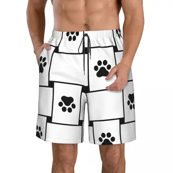 Вязаная собачья лапа Плед 3D печать Летние мужские шорты Пляжные Гавайские шорты для отдыха на шнурке Домашние шорты  5