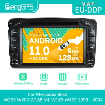 Для Mercedes Benz W209 W203 W168 ML W163 W463 1998-2004 Android Автомобильный Радиоприемник Стерео DVD Мультимедийный плеер 2 Din Авторадио GPS  10