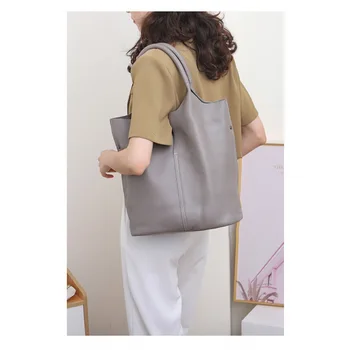 Женская винтажная сумка-тоут из натуральной кожи, большая деловая сумка для колледжа для женщин  10