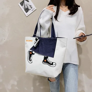 Женская корейская холщовая сумка Ins, модная сумка для студентов колледжа литературы и искусства, женская сумка для занятий в классе, сумка для покупок  10