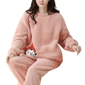 Женские пижамные комплекты Kawaii для отдыха, свободный комплект пижам из двух предметов для женщин, ночное белье для девочек  10