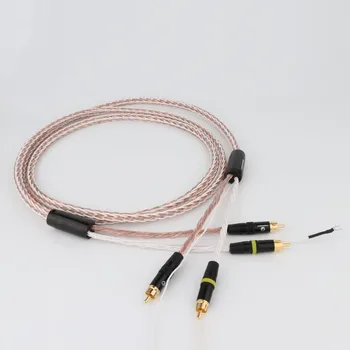 Заземление из монокристаллической меди от 2RCA до 2RCA U Заземление для покупателя, подключаемые аудио-фоно-тонармические кабели  5