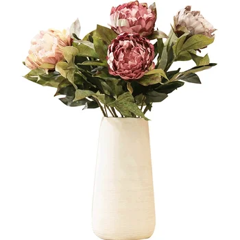 Имитация искусственного цветка с большой головкой, шелковый цветок, высококачественный пион, гостиная, столовая, журнальный столик, ваза, искусственный цветок  5