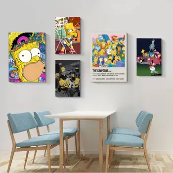 Классический аниме-ПЛАКАТ The-Simpsons-B, Винтажный декор домашнего бара, кафе, Плакаты небольшого размера, наклейки на стены  5