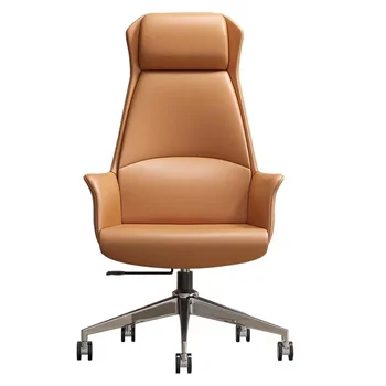Кресло руководителя: удобное, кожаное, легкое, роскошное для совещаний, вращающееся игровое кресло с высокой спинкой.  10