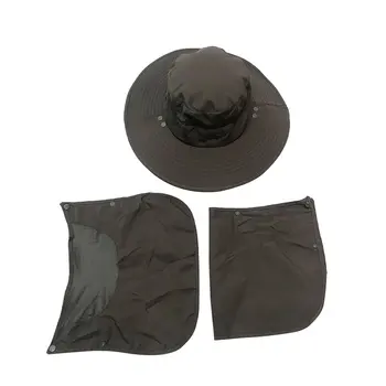 Летняя уличная быстросохнущая шляпа для рыбалки, дышащая шляпа рыбака от солнца, складная конструкция, ветрозащитная веревочная шляпа  5