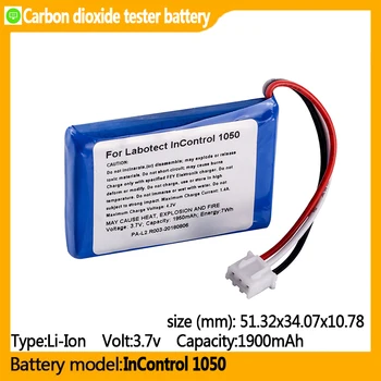 Литий-ионный аккумулятор InControl 1050 емкостью 1900 мАч 3,7 В, подходит для InControl 1050, тестера углекислого газа  5