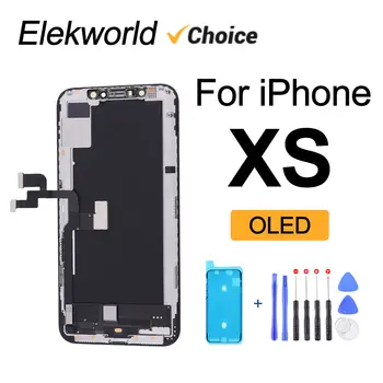 Лучший выбор Elekworld OLED для iPhone XS ЖК-дисплей с цифровым преобразователем 3D Touch в сборе Без замены битых пикселей  10