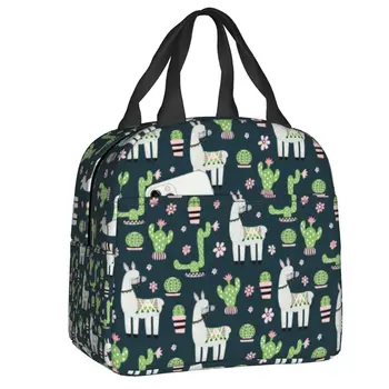Милые Термоизолированные сумки для ланча с рисунком ламы, женские переносные сумки для ланча в виде животных, для детей, школьников, коробка для хранения продуктов питания  10
