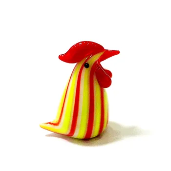 Мини стеклянная фигурка цыпленка в японском стиле, красочные милые мультяшные украшения для домашней птицы, Пасхальный домашний декор, маленькая статуэтка  1