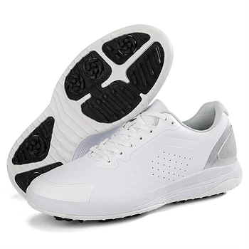 Мужская обувь для гольфа, Дышащие Кроссовки Для прогулок На Открытом воздухе, Весенне-летняя Тренировочная обувь Черного и белого цветов - Доступны большие размеры  5
