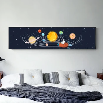 Настенная живопись На холсте, плакаты с пейзажами Космонавтов, Фантастическая планета, плакаты и принты, абстрактная настенная картина в скандинавском стиле для домашнего декора.  5