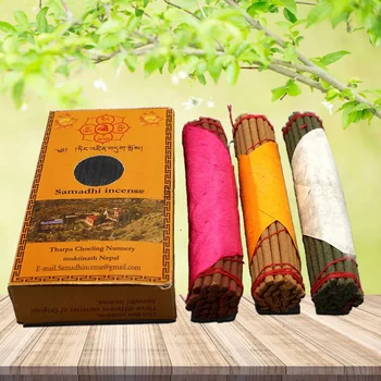 Непальское растение Самадхи Тибетский ладан, трава Ручной работы, палочка для благовоний, Изготовление храмов, благовония для медитации, 3 пучка/коробка, Травяные благовония  5