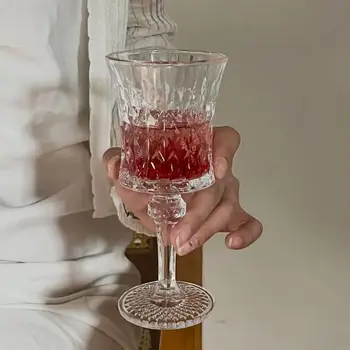 Нишевый бокал с французским тиснением, ретро-бокал для шампанского, Высококачественный Бытовой женский бокал для красного вина, бокал для воды  10