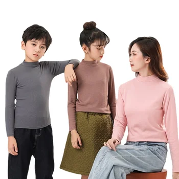 Новая весенняя одежда для детей, подходящая для мамы и сына, качественная модальная теплая футболка с рукавами для всей семьи, уличные базовые топы  10