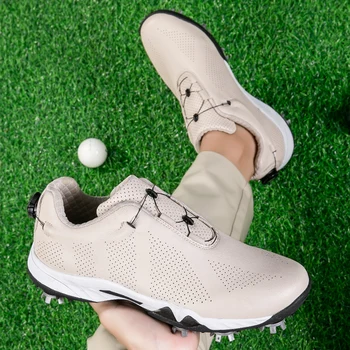Новая профессиональная обувь для гольфа, мужские дышащие роскошные кроссовки для гольфа, высококачественные шипы для ходьбы, обувь для гольфистов  5